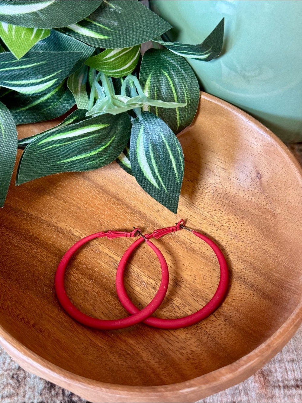 Women’s Red Hoop Earrings